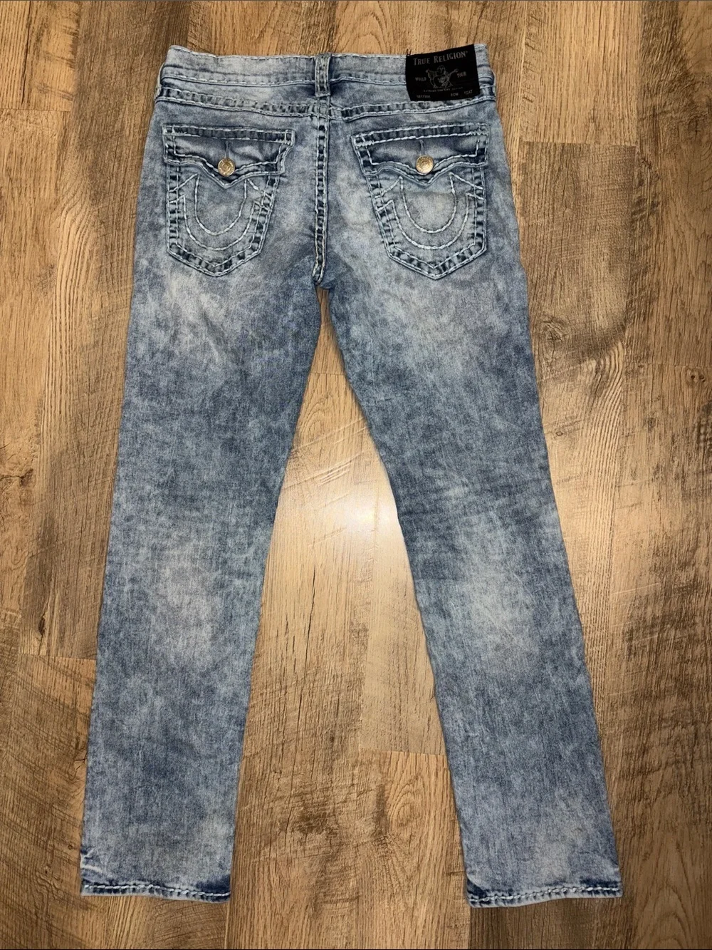 True‎ Religion Men's Risky Acid Wash Straight Jeans